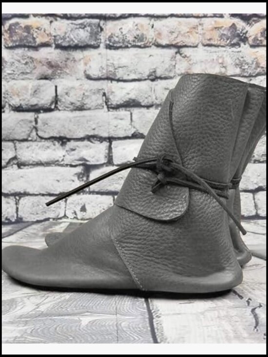 Medieval Slip On Lace Up Boots Cosplay Western Pirate Viking Cuff Shoes main image 7